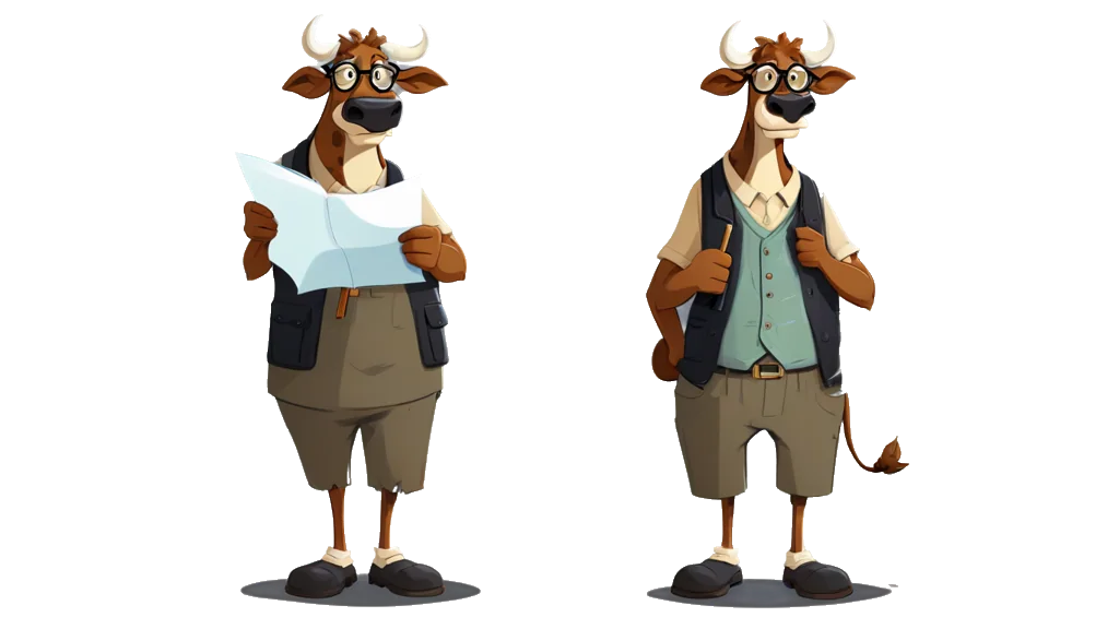 The bull auditor, reading the small print of a long unrolled contract